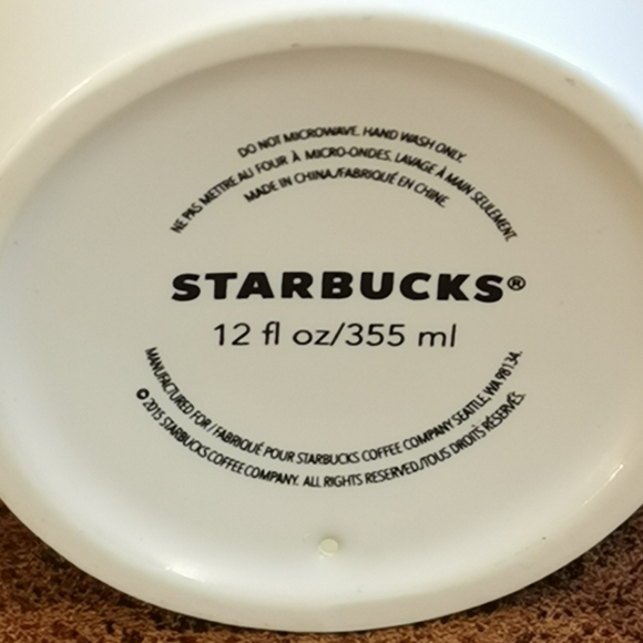 STARBUCKS 2015 Smooch Collectible Ceramic Tumbler 12oz Hot Beverage - Picture 6 of 6